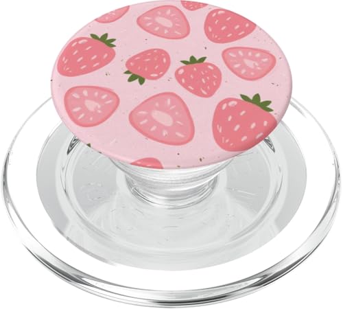 Süßes rosa Erdbeermuster PopSockets PopGrip für MagSafe Süßes rosa Erdbeermuster PopSockets PopGrip für MagSafe von Strawberry Phone Popper