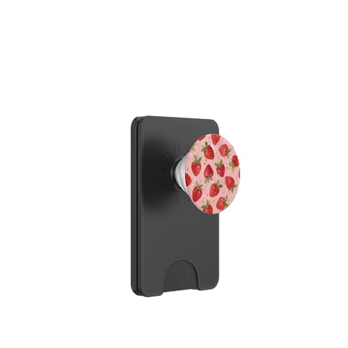 Süßes rosa Erdbeermuster PopSockets PopWallet für MagSafe Süßes rosa Erdbeermuster PopSockets PopWallet für MagSafe von Strawberry Phone Popper