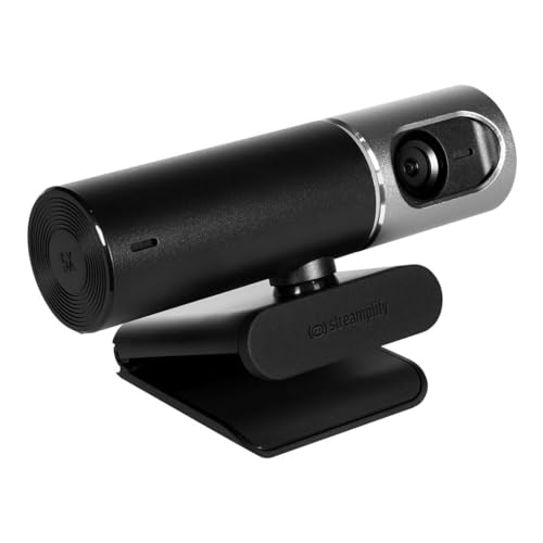 Streamplify CAM PRO 4K Webcam, 105° Weitwinkel, 8,5M Pixel Sensor, Eingebaute Stereo-Mikrofone, Autofokus, Drehbare Objektivabdeckung, Schwarz von Streamplify