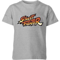 Street Fighter Logo Kinder T-Shirt - Grau - 11-12 Jahre von Street Fighter