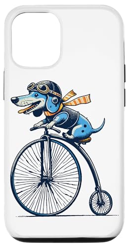 Dackel auf Bike für Retro Liebhaber mit Stil Hülle für iPhone 12/12 Pro von Streetwear cyclist design for bike lovers