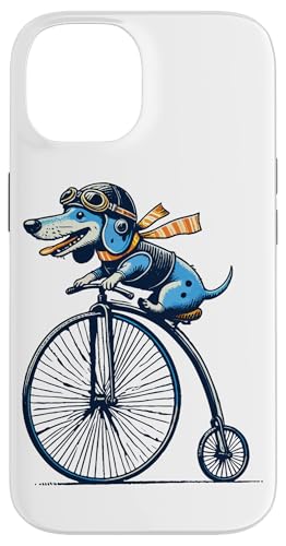 Dackel auf Bike für Retro Liebhaber mit Stil Hülle für iPhone 14 von Streetwear cyclist design for bike lovers