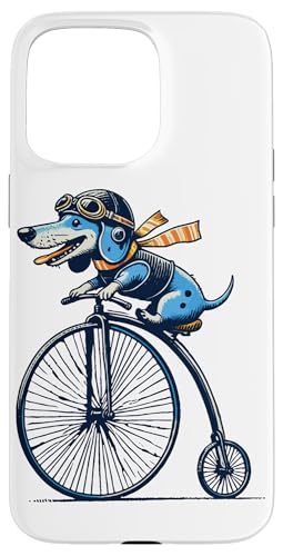Dackel auf Bike für Retro Liebhaber mit Stil Hülle für iPhone 15 Pro Max von Streetwear cyclist design for bike lovers