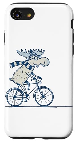 Elch Fahrrad Cartoon Design mit Humor im Retro Stil Hülle für iPhone SE (2020) / 7 / 8 von Streetwear cyclist design for bike lovers