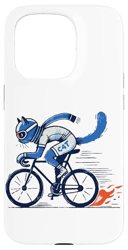 Fahrrad Katze für stylische Rennradfahrer Hülle für iPhone 15 Pro von Streetwear cyclist design for bike lovers
