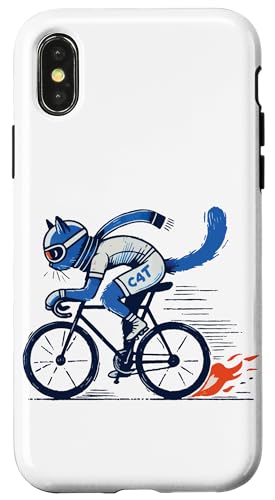Fahrrad Katze für stylische Rennradfahrer Hülle für iPhone X/XS Fahrrad Katze für stylische Rennradfahrer Hülle für iPhone X/XS von Streetwear cyclist design for bike lovers