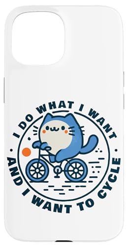 Fahrrad Katze mit frechem Spruch für Radrebellen Hülle für iPhone 15 von Streetwear cyclist design for bike lovers