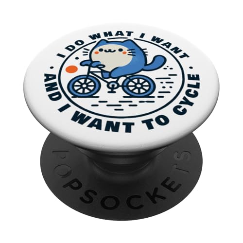 Fahrrad Katze mit frechem Spruch für Radrebellen PopSockets Klebender PopGrip von Streetwear cyclist design for bike lovers