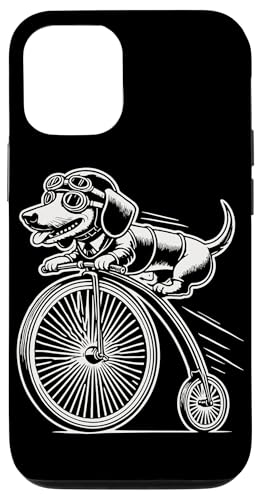 Fahrradfahrender Dackel im Retro Stil mit Humor Hülle für iPhone 12/12 Pro Fahrradfahrender Dackel im Retro Stil mit Humor Hülle für iPhone 12/12 Pro von Streetwear cyclist design for bike lovers