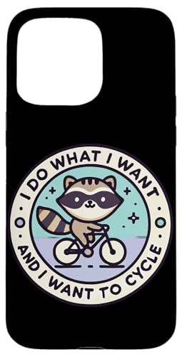 Frecher Fahrrad Waschbär mit Spruch für Radfans Hülle für iPhone 15 Pro Max von Streetwear cyclist design for bike lovers
