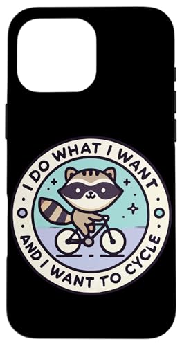 Frecher Fahrrad Waschbär mit Spruch für Radfans Hülle für iPhone 16 Pro Max von Streetwear cyclist design for bike lovers