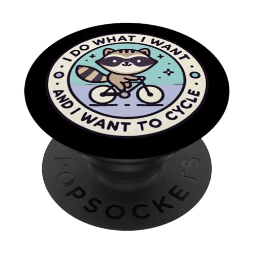 Frecher Fahrrad Waschbär mit Spruch für Radfans PopSockets Klebender PopGrip von Streetwear cyclist design for bike lovers