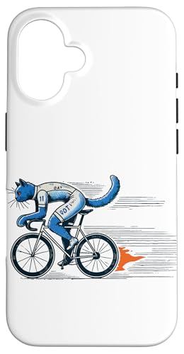 Katze auf Rennrad Design für Fahrradliebhaber Hülle für iPhone 16 von Streetwear cyclist design for bike lovers