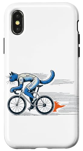 Katze auf Rennrad Design für Fahrradliebhaber Hülle für iPhone X/XS von Streetwear cyclist design for bike lovers