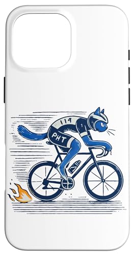 Rennrad Katze Design für sportliche Fahrradfreunde Hülle für iPhone 16 Pro Max von Streetwear cyclist design for bike lovers