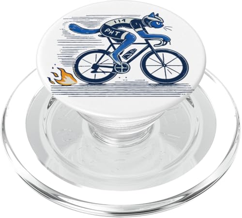 Rennrad Katze Design für sportliche Fahrradfreunde PopSockets PopGrip für MagSafe von Streetwear cyclist design for bike lovers