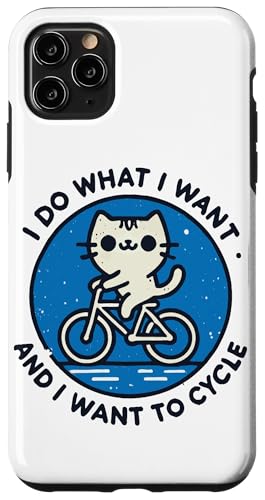 Retro Katzenmotiv auf Fahrrad mit Humor und Power Hülle für iPhone 11 Pro Max von Streetwear cyclist design for bike lovers