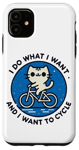 Retro Katzenmotiv auf Fahrrad mit Humor und Power Hülle für iPhone 11 von Streetwear cyclist design for bike lovers