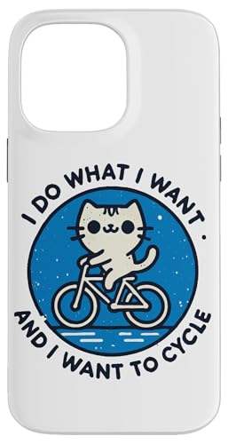 Retro Katzenmotiv auf Fahrrad mit Humor und Power Hülle für iPhone 14 Pro Max von Streetwear cyclist design for bike lovers