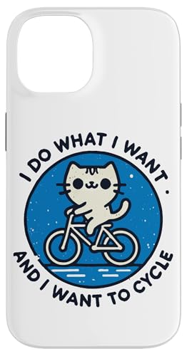 Retro Katzenmotiv auf Fahrrad mit Humor und Power Hülle für iPhone 14 von Streetwear cyclist design for bike lovers