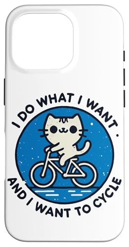 Retro Katzenmotiv auf Fahrrad mit Humor und Power Hülle für iPhone 16 Pro von Streetwear cyclist design for bike lovers