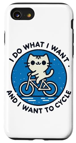 Retro Katzenmotiv auf Fahrrad mit Humor und Power Hülle für iPhone SE (2020) / 7 / 8 von Streetwear cyclist design for bike lovers
