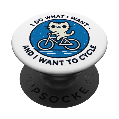 Retro Katzenmotiv auf Fahrrad mit Humor und Power PopSockets Klebender PopGrip von Streetwear cyclist design for bike lovers