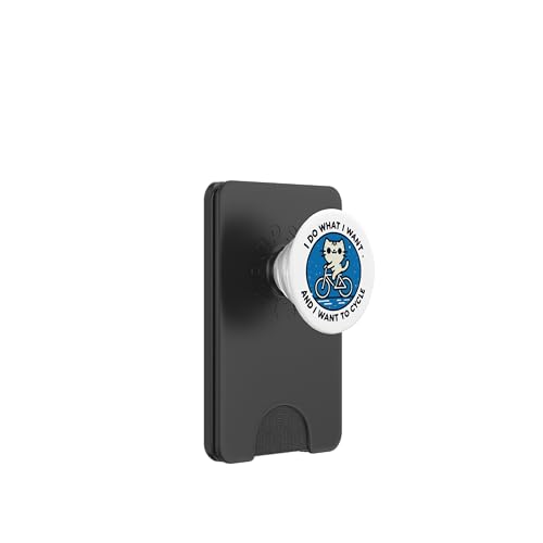 Retro Katzenmotiv auf Fahrrad mit Humor und Power PopSockets PopWallet für MagSafe von Streetwear cyclist design for bike lovers