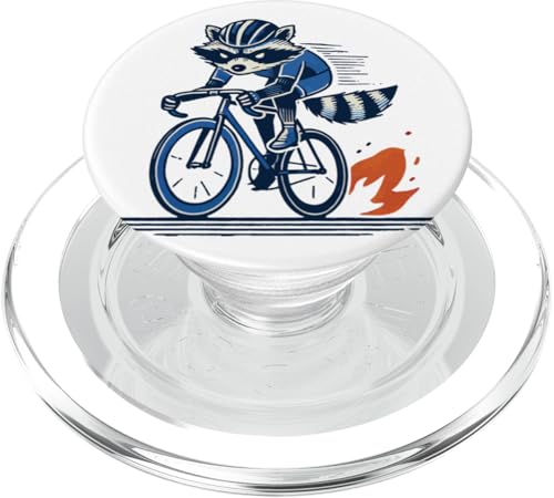 Waschbär auf Rennrad für sportliche Radfahrer PopSockets PopGrip für MagSafe von Streetwear cyclist design for bike lovers