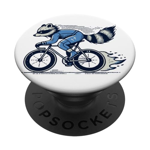 Witziger Waschbär auf Rennrad für Hobbyradler PopSockets Klebender PopGrip Witziger Waschbär auf Rennrad für Hobbyradler PopSockets Klebender PopGrip von Streetwear cyclist design for bike lovers