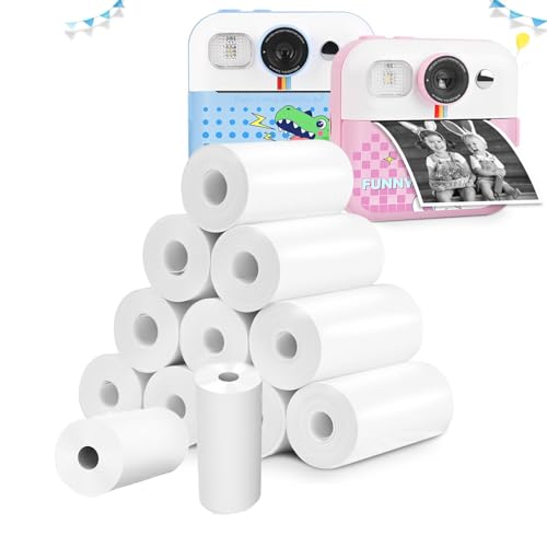Strehknewen 12 Rollen Thermopapier, kamera thermopapier, BPA-frei Nachfülldruckpapier für Kinderkameras, Mini Drucker und Sofortbildkameras,(57mm x 30mm×6m) von Strehknewen