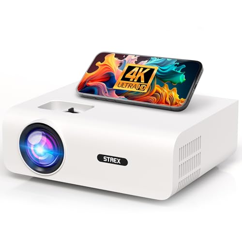 Strex Beamer - 1080P Full HD - 15000 Lumen - Drahtloses Streaming - WiFi - Bluetooth - Mini Beamer - Projektor von Strex