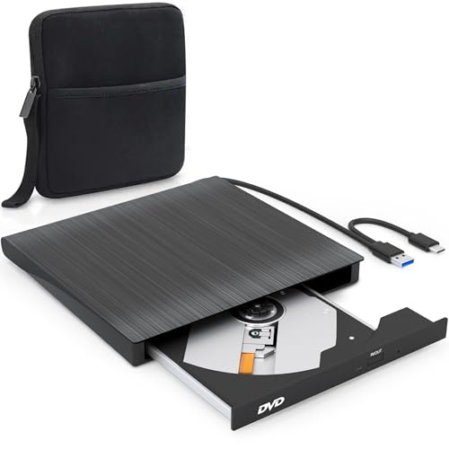 Strex Externe CD/DVD Laufwerk - Inkl. Aufbewahrungstasche - Player und Brenner DVD +/-RW - Plug & Play - USB 3.0 & Type-C DVD-Player - Geeignet für Windows, Mac und Linux - Optisches Laufwerk Strex Externe CD/DVD Laufwerk - Inkl. Aufbewahrungstasche - Player und Brenner DVD +/-RW - Plug & Play - USB 3.0 & Type-C DVD-Player - Geeignet für Windows, Mac und Linux - Optisches Laufwerk von Strex