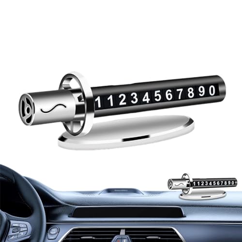 Streysisl Telefon-Kennzeichen, temporäres Parkausweis, temporäres Parkschild aus Legierung, Innendekoration des Autos, Parkkarte von Streysisl