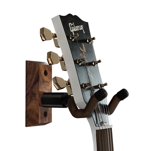 String Swing CC01K-BW - Gitarrenhalterung Gitarrenhalter Für die Wand - Gitarrenständer and Gitarrenwandhalter - schwarze Walnuss von String Swing