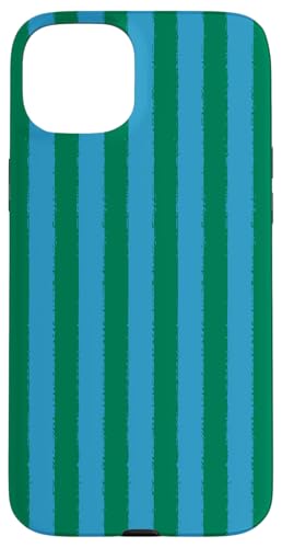Ästhetische Grunge-Pinsel, gestreift, Blau / Grün Hülle für iPhone 15 Plus von Stripes Geometric Vertical Lines Pattern