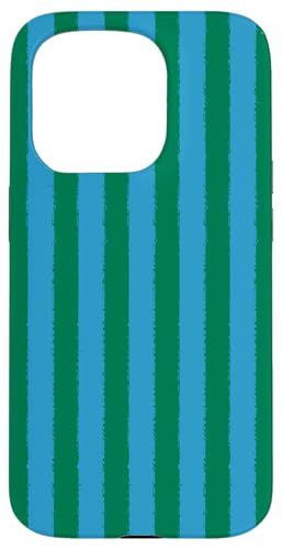 Ästhetische Grunge-Pinsel, gestreift, Blau / Grün Hülle für iPhone 15 Pro von Stripes Geometric Vertical Lines Pattern
