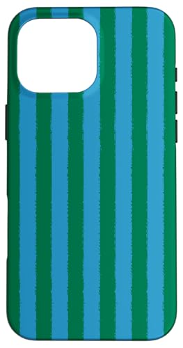 Ästhetische Grunge-Pinsel, gestreift, Blau / Grün Hülle für iPhone 16 Pro Max von Stripes Geometric Vertical Lines Pattern