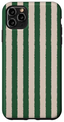 Ästhetische Grunge-Pinsel, gestreift, Grün und Beige Hülle für iPhone 11 Pro Max von Stripes Geometric Vertical Lines Pattern