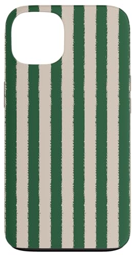 Ästhetische Grunge-Pinsel, gestreift, Grün und Beige Hülle für iPhone 13 von Stripes Geometric Vertical Lines Pattern