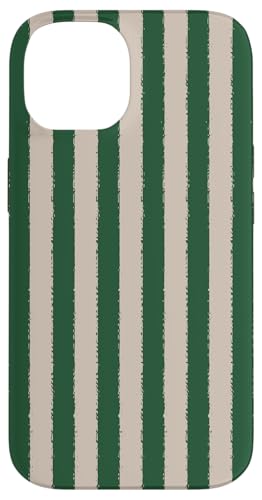 Ästhetische Grunge-Pinsel, gestreift, Grün und Beige Hülle für iPhone 14 von Stripes Geometric Vertical Lines Pattern
