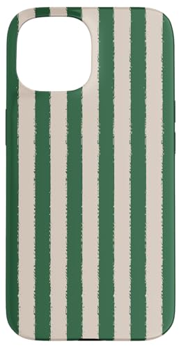 Ästhetische Grunge-Pinsel, gestreift, Grün und Beige Hülle für iPhone 15 von Stripes Geometric Vertical Lines Pattern