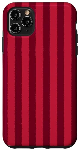 Ästhetischer Grunge-Bürstenstreifen in Rot, Kirsche und Burgunderrot Hülle für iPhone 11 Pro Max von Stripes Geometric Vertical Lines Pattern