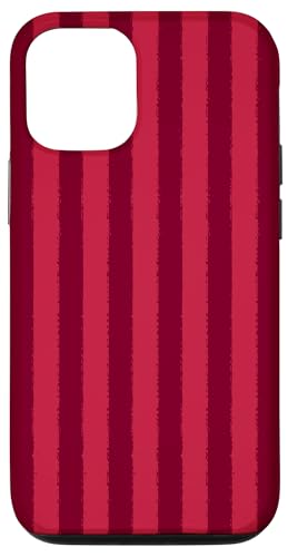 Ästhetischer Grunge-Bürstenstreifen in Rot, Kirsche und Burgunderrot Hülle für iPhone 12/12 Pro von Stripes Geometric Vertical Lines Pattern