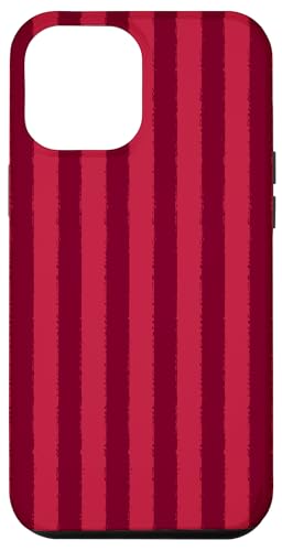 Ästhetischer Grunge-Bürstenstreifen in Rot, Kirsche und Burgunderrot Hülle für iPhone 12 Pro Max von Stripes Geometric Vertical Lines Pattern