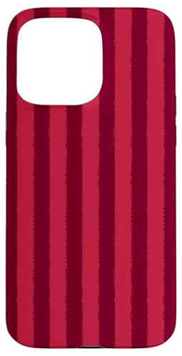Ästhetischer Grunge-Bürstenstreifen in Rot, Kirsche und Burgunderrot Hülle für iPhone 15 Pro Max von Stripes Geometric Vertical Lines Pattern
