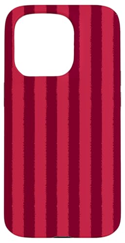 Ästhetischer Grunge-Bürstenstreifen in Rot, Kirsche und Burgunderrot Hülle für iPhone 15 Pro von Stripes Geometric Vertical Lines Pattern