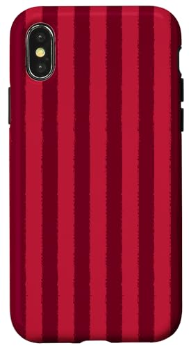 Ästhetischer Grunge-Bürstenstreifen in Rot, Kirsche und Burgunderrot Hülle für iPhone X/XS von Stripes Geometric Vertical Lines Pattern