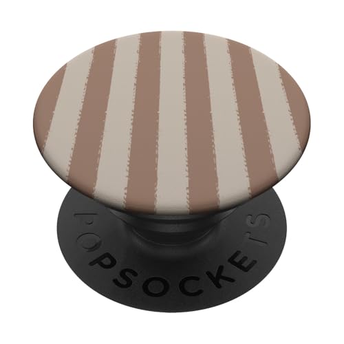 Ästhetischer braun-beiger gestreifter Vintage-Bürstenstreifen PopSockets Klebender PopGrip von Stripes Geometric Vertical Lines Pattern