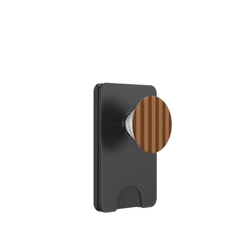 Ästhetischer hellbrauner gestreifter Vintage-Bürstenstreifen PopSockets PopWallet für MagSafe von Stripes Geometric Vertical Lines Pattern